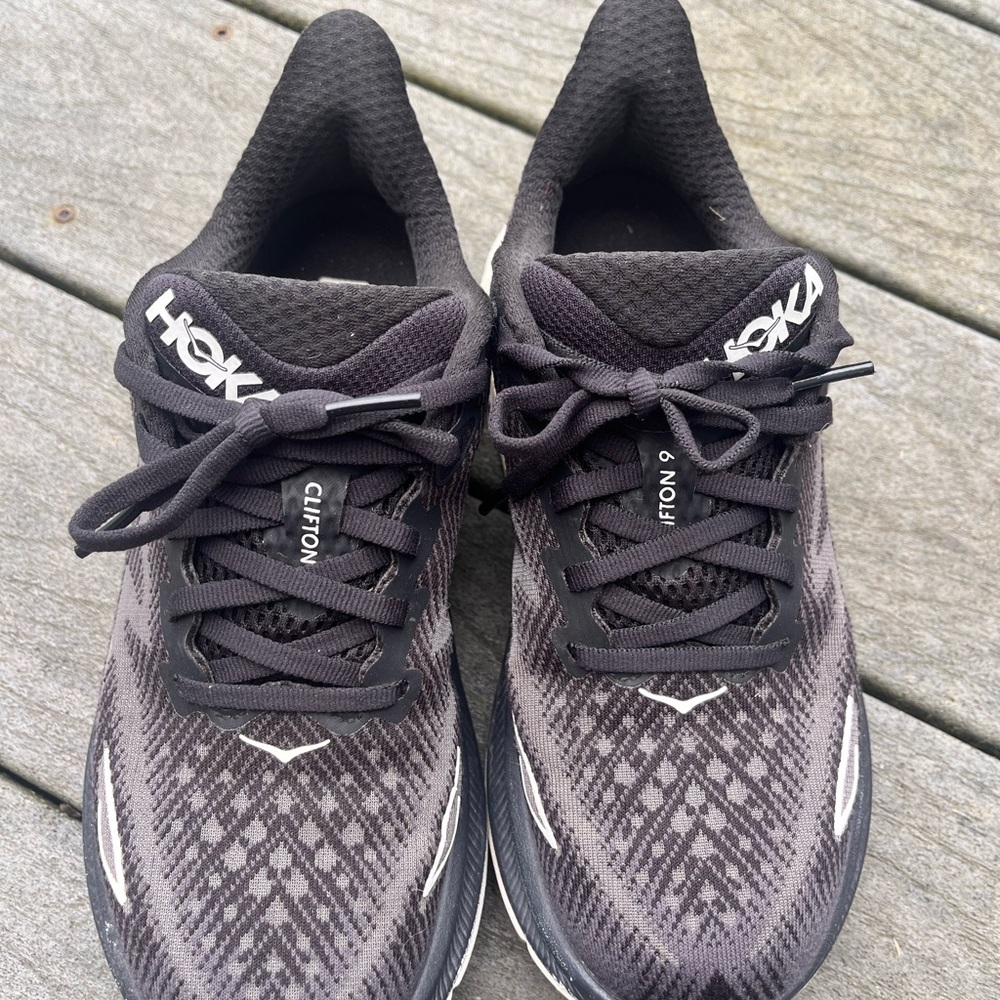 Hoka One One Black and Gray Athletic Shoes